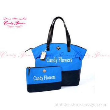 Blue and Black big cloth tote bags for women , shoulder tot